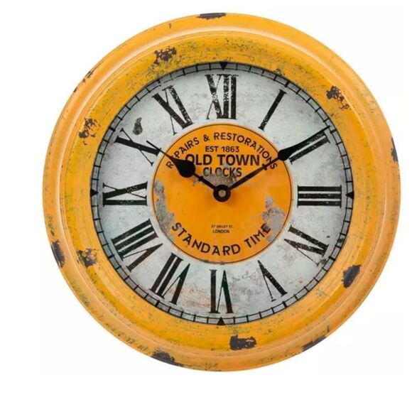 🕰️Antique Yellow Metal Wall Clock - Picture 1 of 4